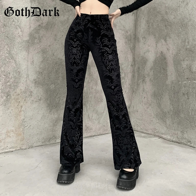 Pantalon Velours Évasé Eclipse — Dark Luxury