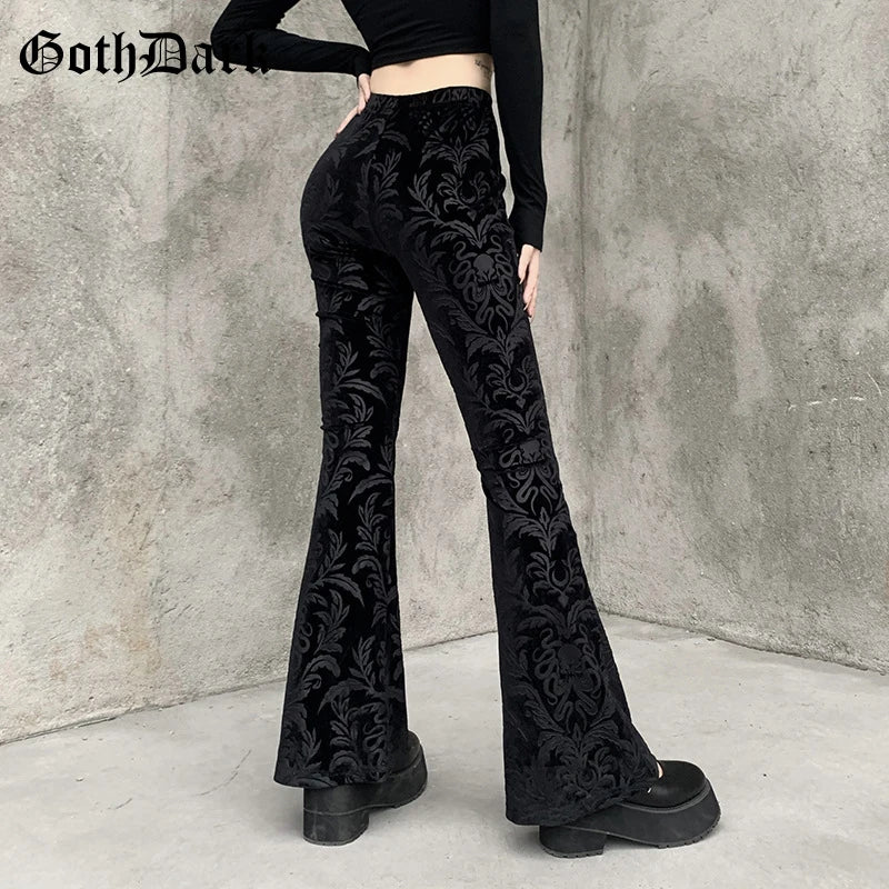 Pantalon Velours Évasé Eclipse — Dark Luxury