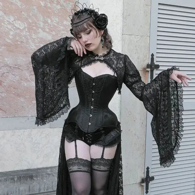 Sheer Lace Gothic Shrug — Dark Elegance