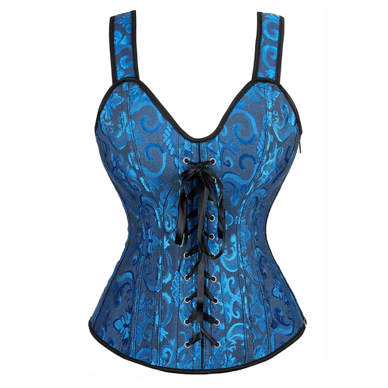 Black Floral Strap Corset