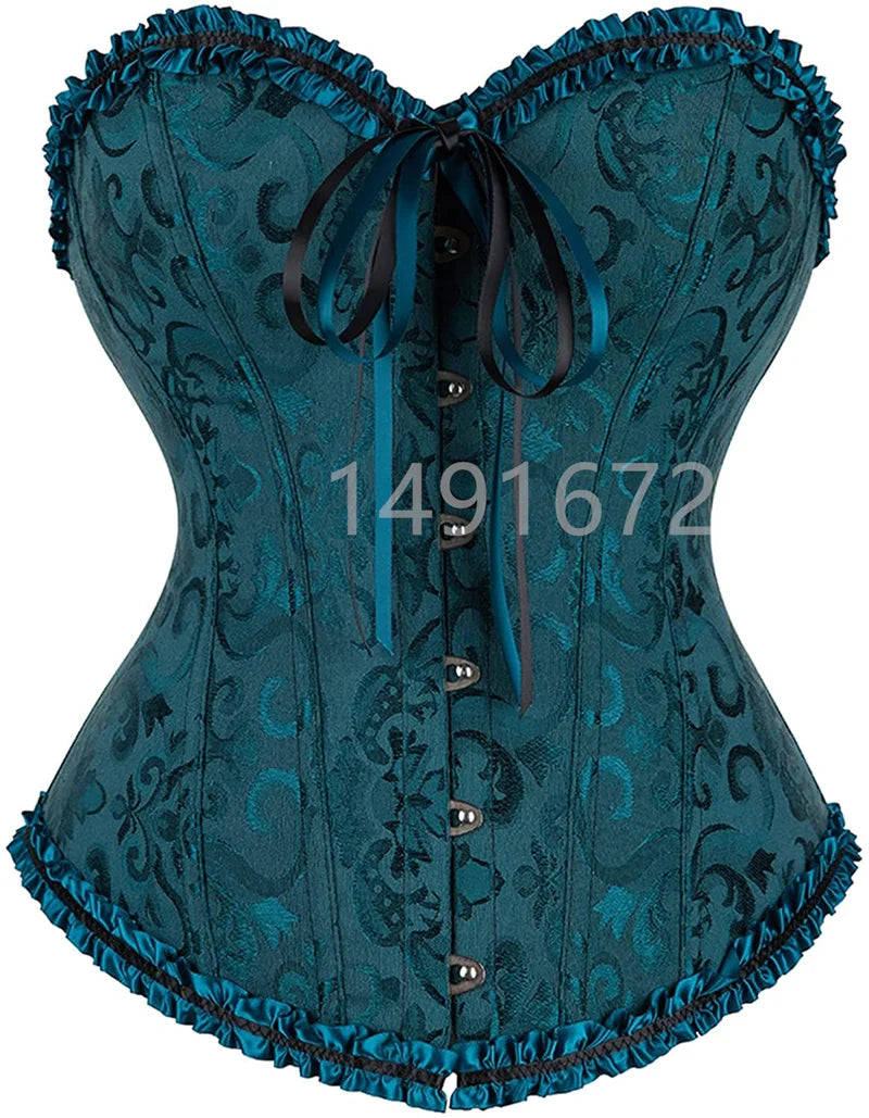 Victorian Floral Lace-Up Corset
