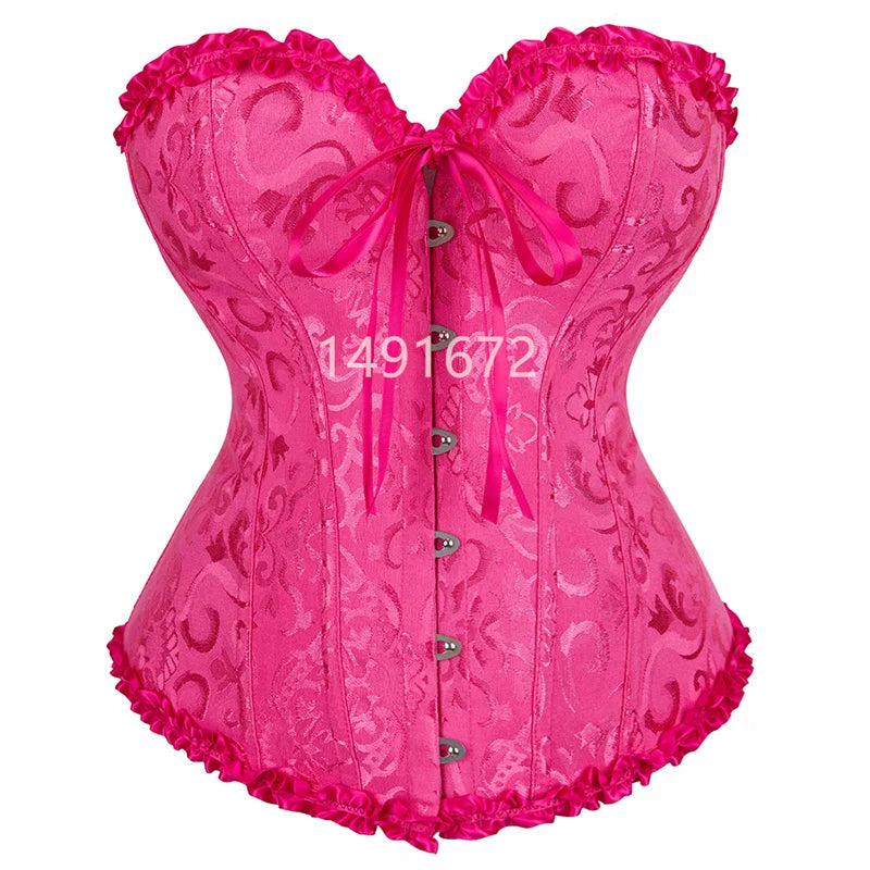 Victorian Floral Lace-Up Corset