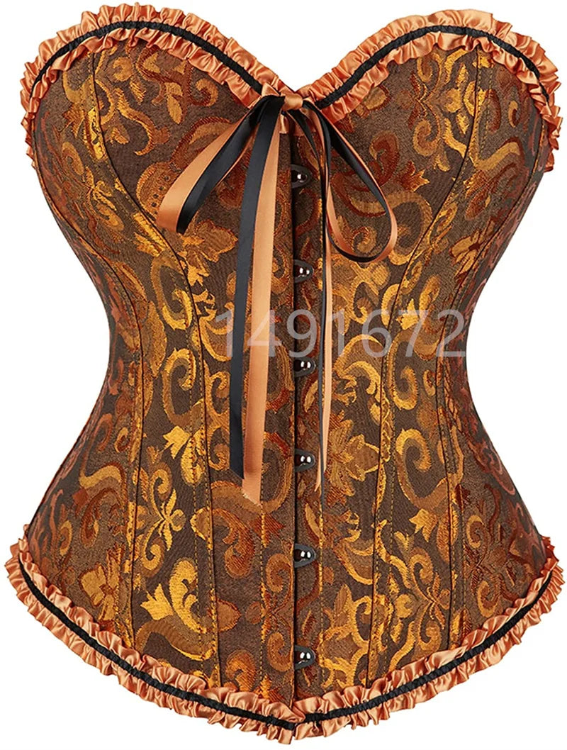Victorian Floral Lace-Up Corset