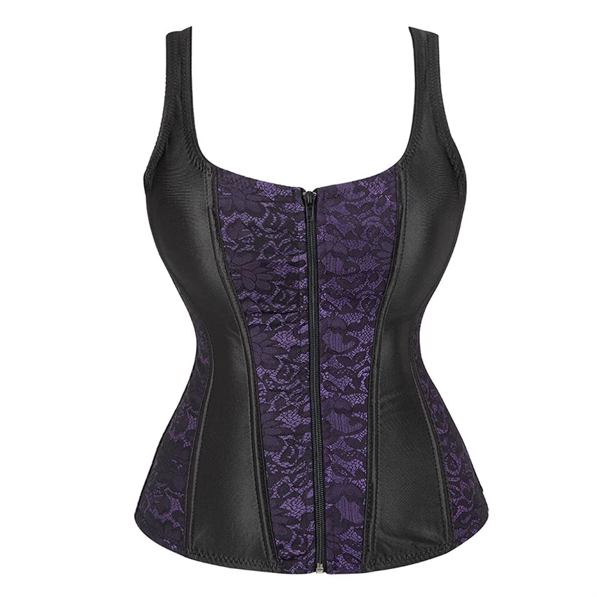 Black Floral Strap Corset