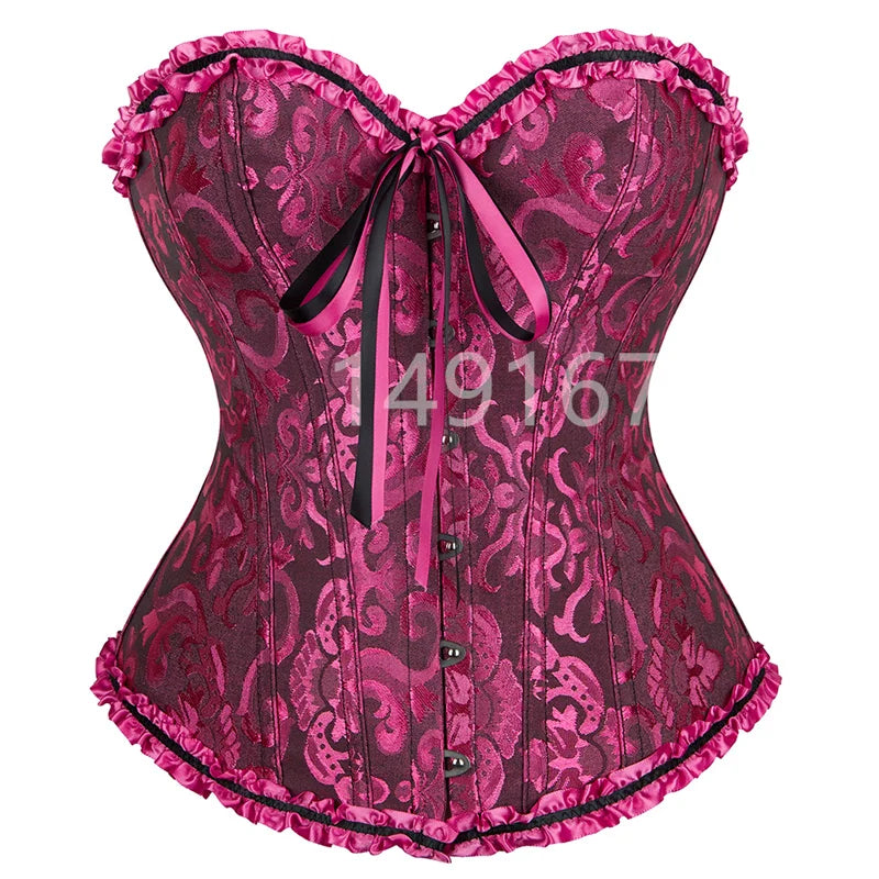 Victorian Floral Lace-Up Corset