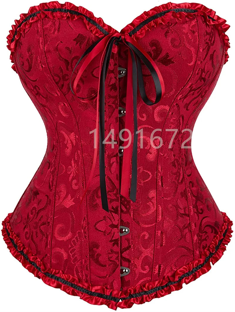 Victorian Floral Lace-Up Corset