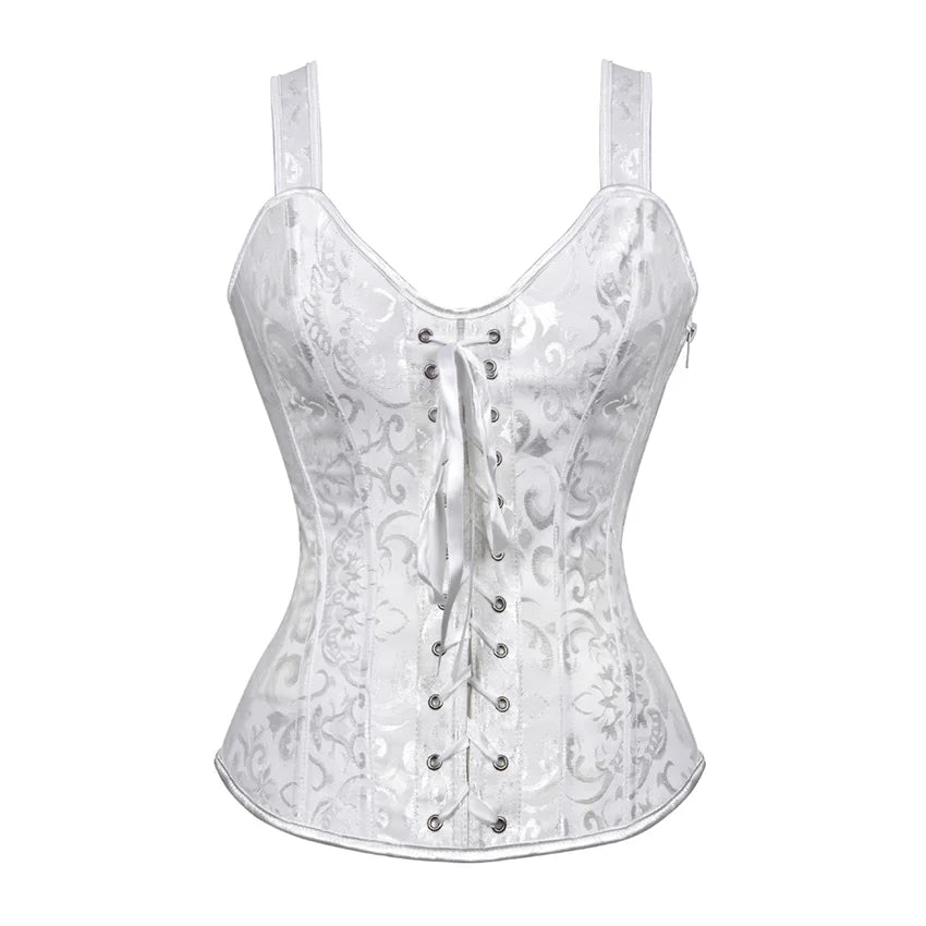 Black Floral Strap Corset