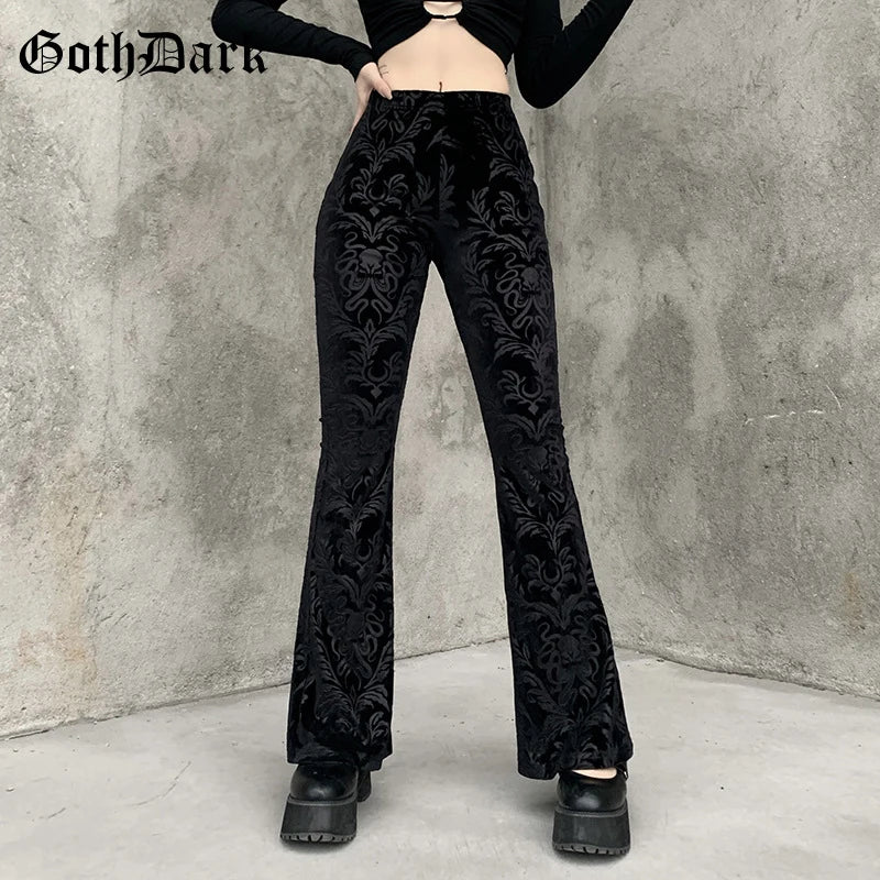Pantalon Velours Évasé Eclipse — Dark Luxury