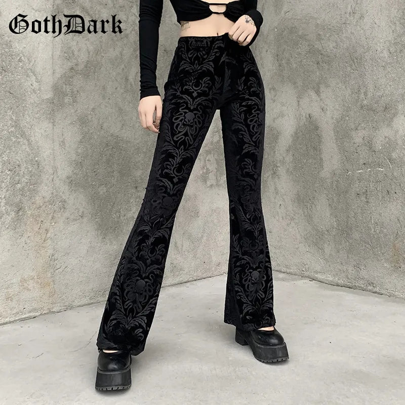 Pantalon Velours Évasé Eclipse — Dark Luxury