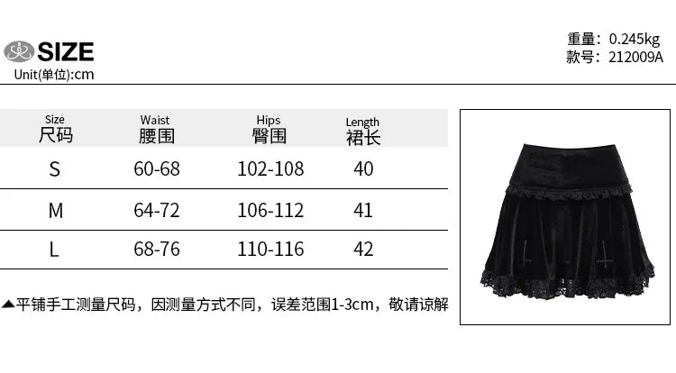Pleated Velvet Gothic Mini Skirt — Goth Mall Edition