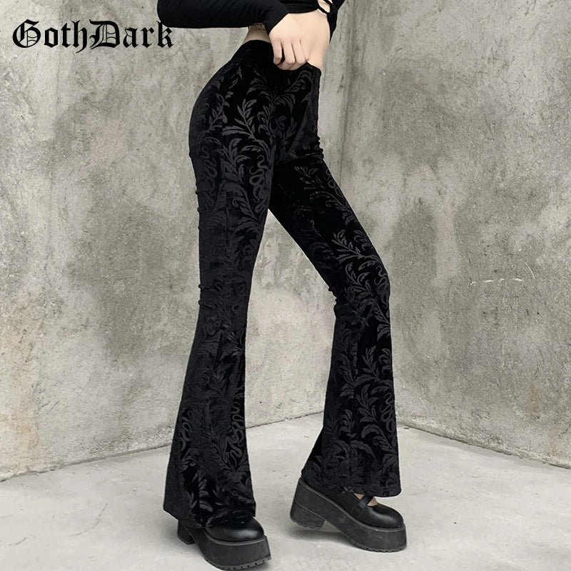 Pantalon Velours Évasé Eclipse — Dark Luxury