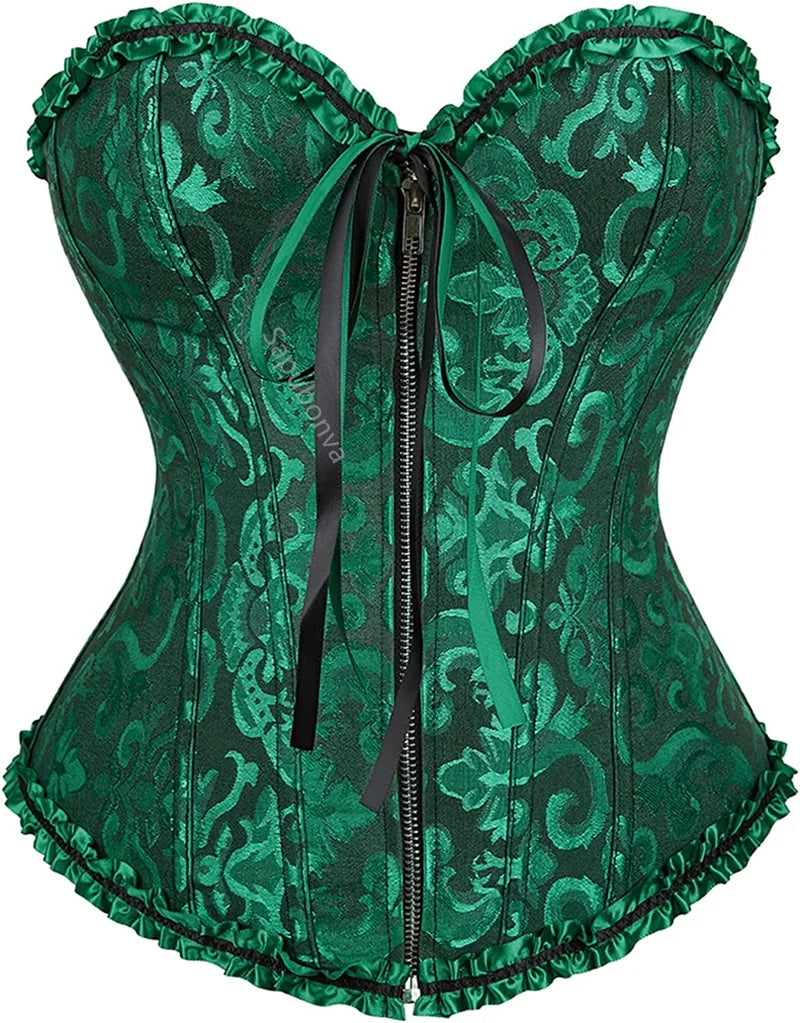 Victorian Floral Lace-Up Corset
