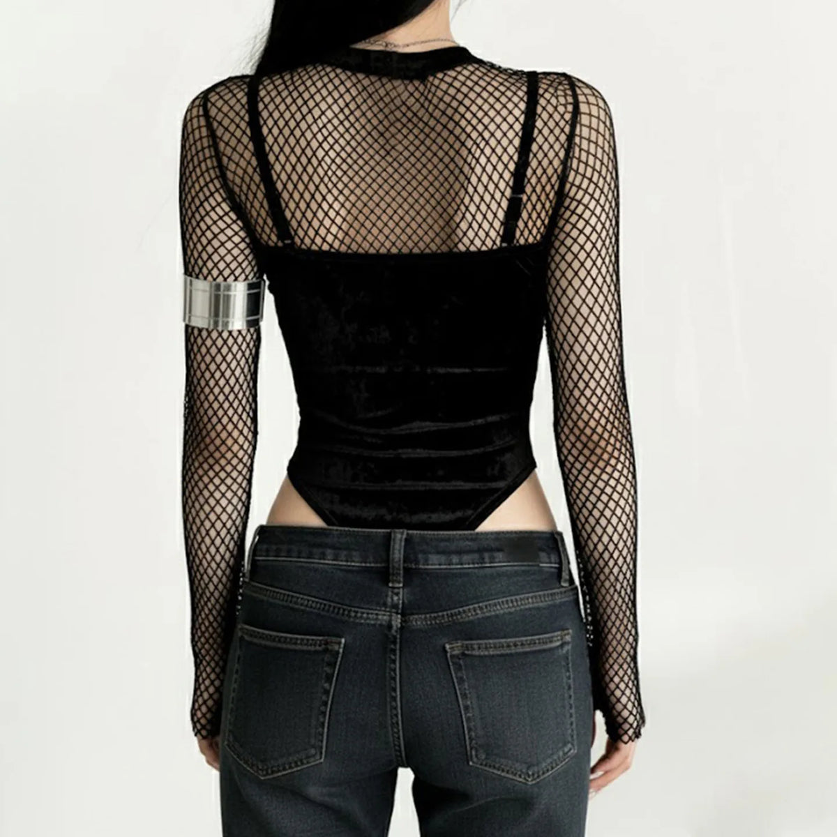 Velvet & Mesh Gothic Jumpsuit — Infinite Night