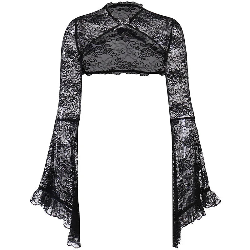 Sheer Lace Gothic Shrug — Dark Elegance