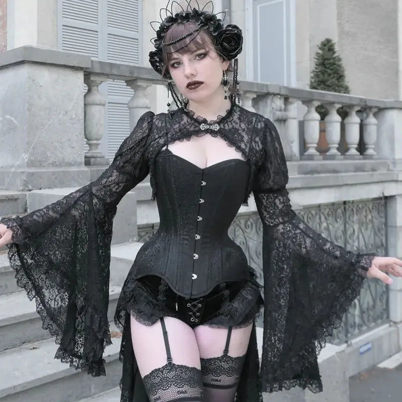 Sheer Lace Gothic Shrug — Dark Elegance