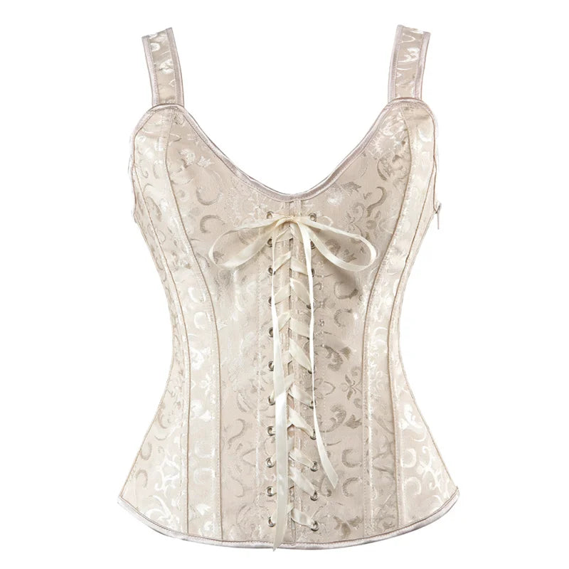 Black Floral Strap Corset