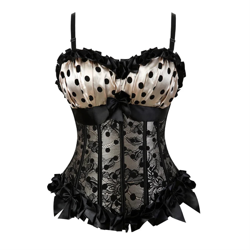 Black Floral Strap Corset