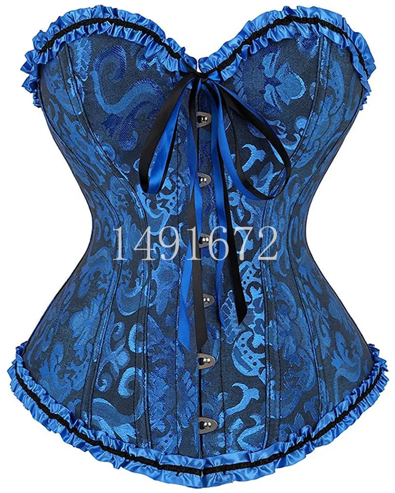 Victorian Floral Lace-Up Corset