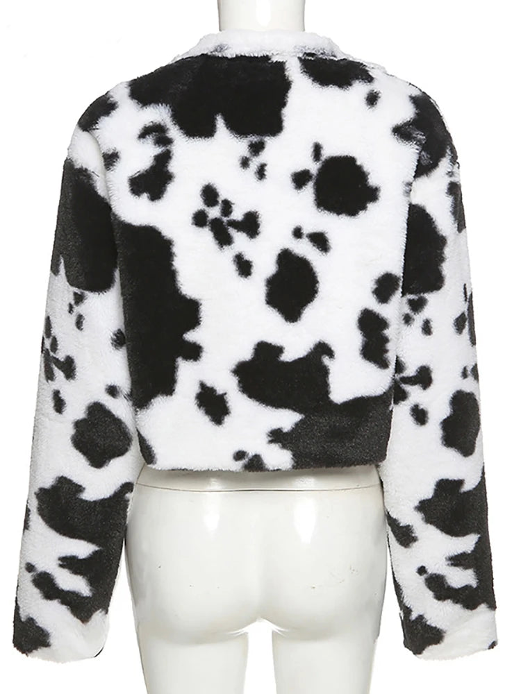 Midnight Faux-Fur Cropped Jacket
