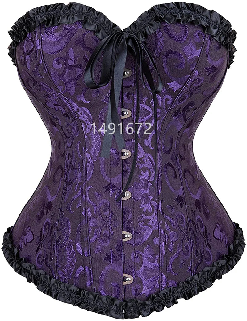 Victorian Floral Lace-Up Corset
