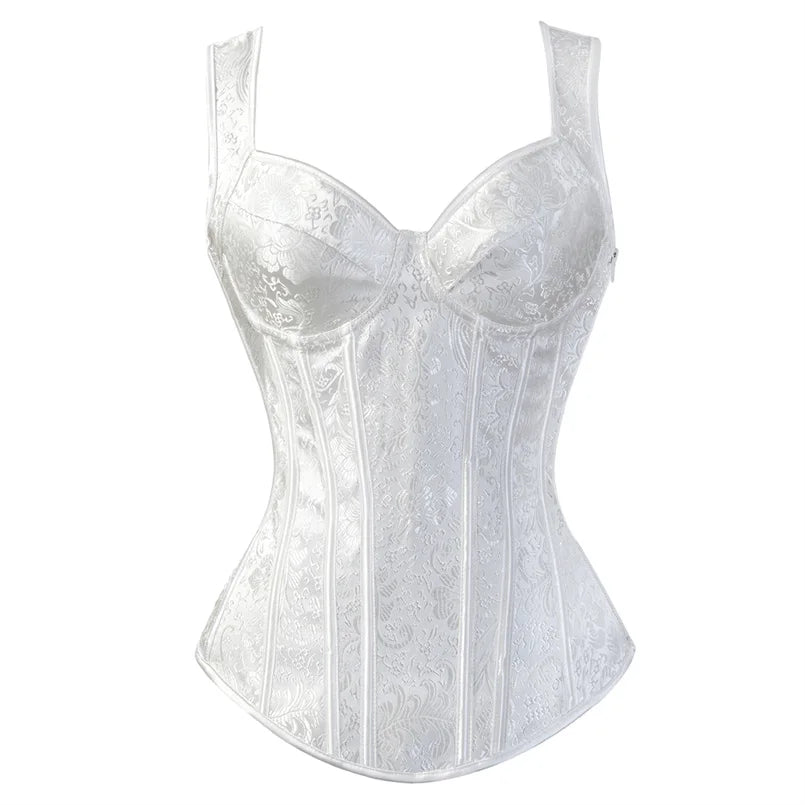 Black Floral Strap Corset