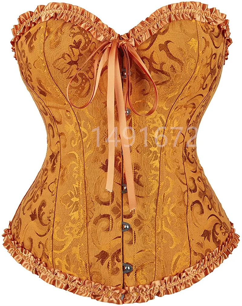 Victorian Floral Lace-Up Corset