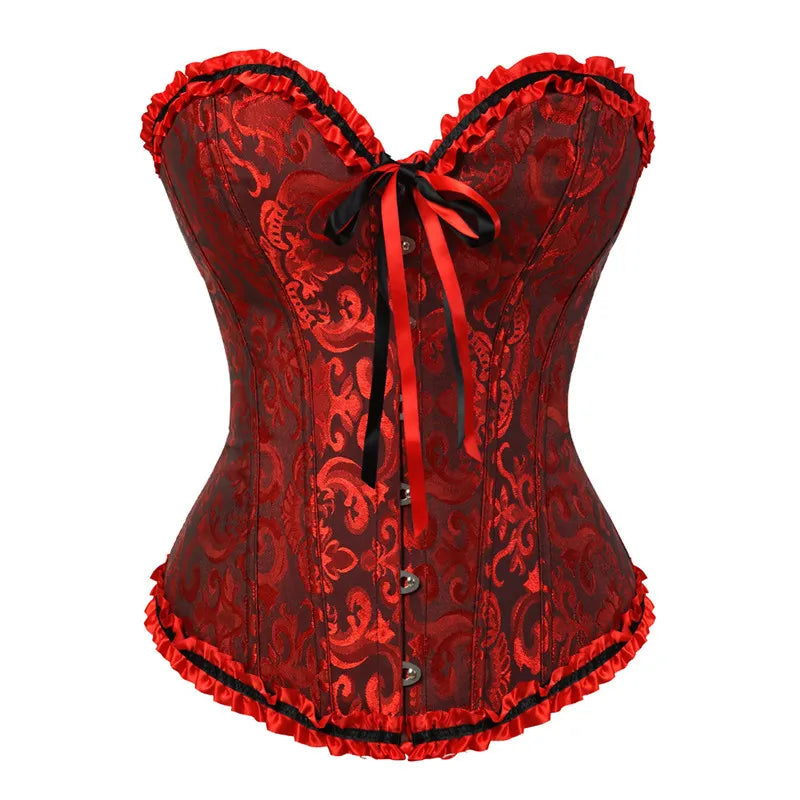 Victorian Floral Lace-Up Corset