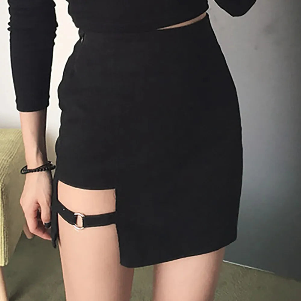 Noir Turtleneck Long-Sleeve Crop Top