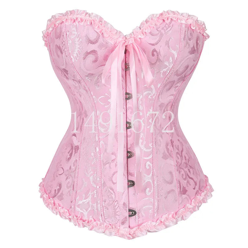 Victorian Floral Lace-Up Corset