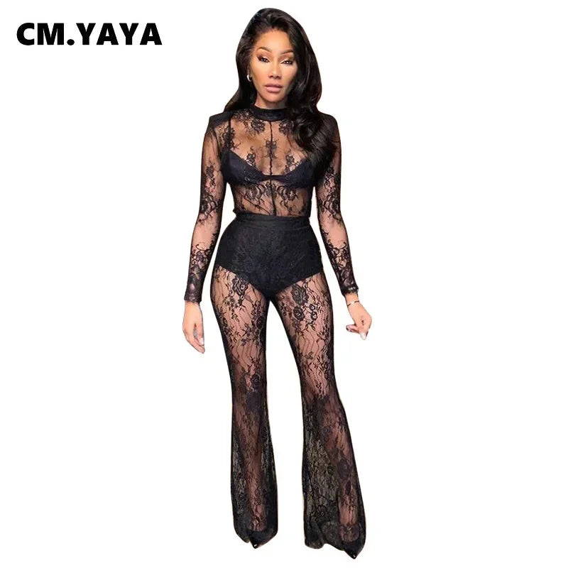 Noir Embroidered Mesh Bodysuit
